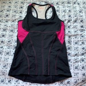 Skirt Sports Athletic Top with Corset-Style Seams